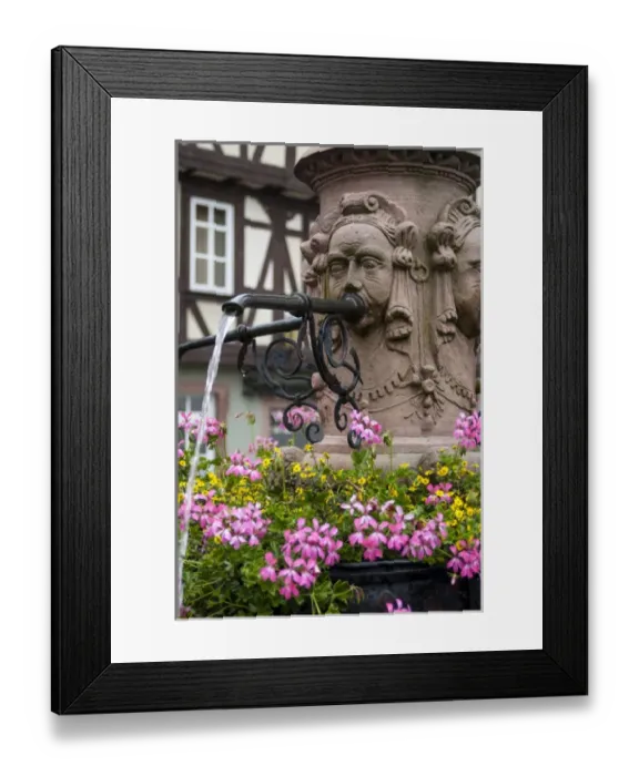 Framed Print : Europe, Germany, Miltenberg, fountain detail Framed Print : Europe, Germany, Miltenberg, fountain detail