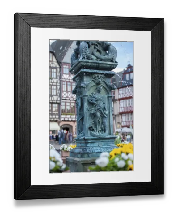 Framed Print : Europe, Germany, Hessen, Frankfurt, WeihnachtsmarktaA, old city center market, fountain Framed Print : Europe, Germany, Hessen, Frankfurt, WeihnachtsmarktaA, old city center market, fountain
