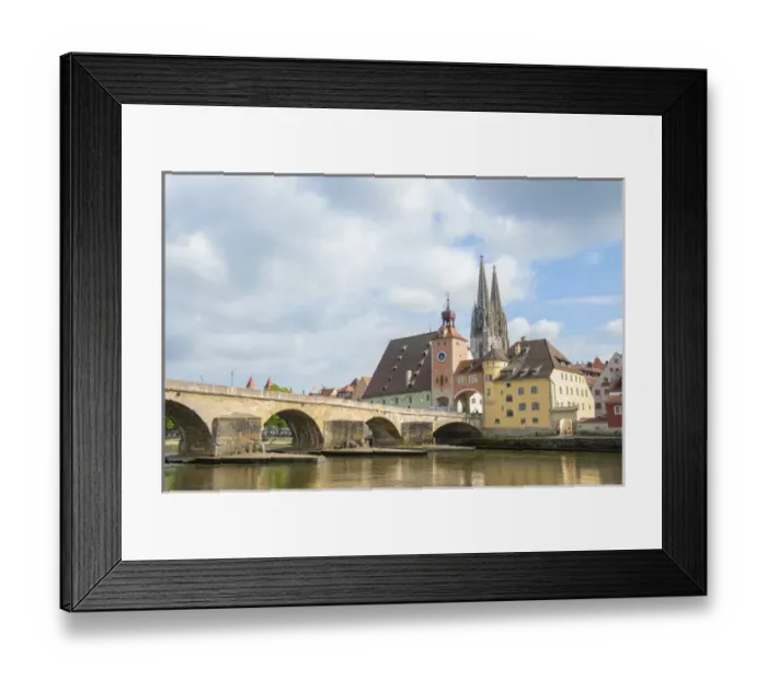 Framed Print : Europe, Germany, Bavaria, Regensberg, Regan River Framed Print : Europe, Germany, Bavaria, Regensberg, Regan River