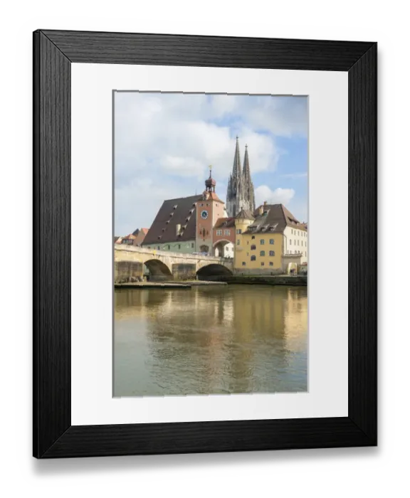 Framed Print : Europe, Germany, Bavaria, Regensberg, Regan River Framed Print : Europe, Germany, Bavaria, Regensberg, Regan River