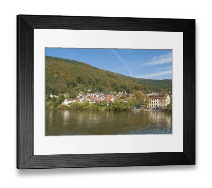 Framed Print : Small town on the Neckar River, Germany