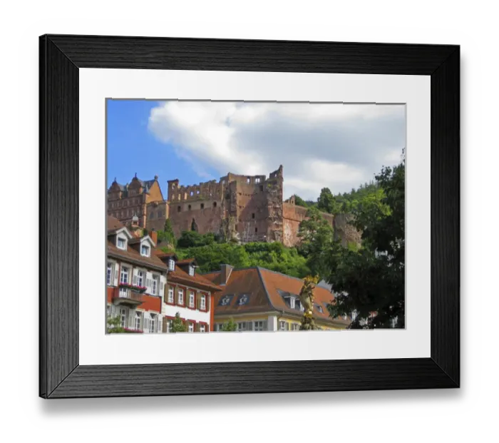 Framed Print : Heidelberg, Germany, Heidelberg Castle, Heidelberger Schloss, dominates above Framed Print : Heidelberg, Germany, Heidelberg Castle, Heidelberger Schloss, dominates above