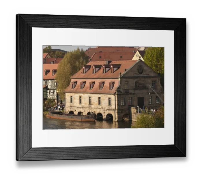 Framed Print : Little Venice (Klein Venedig), old mill and River Regnitz in Bamberg, Germany Framed Print : Little Venice (Klein Venedig), old mill and River Regnitz in Bamberg, Germany