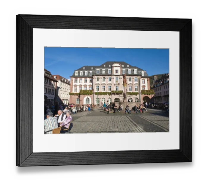 Framed Print : The Marktplatz, or Market Square and Town Hall, Old Town Heidelberg, Germany Framed Print : The Marktplatz, or Market Square and Town Hall, Old Town Heidelberg, Germany