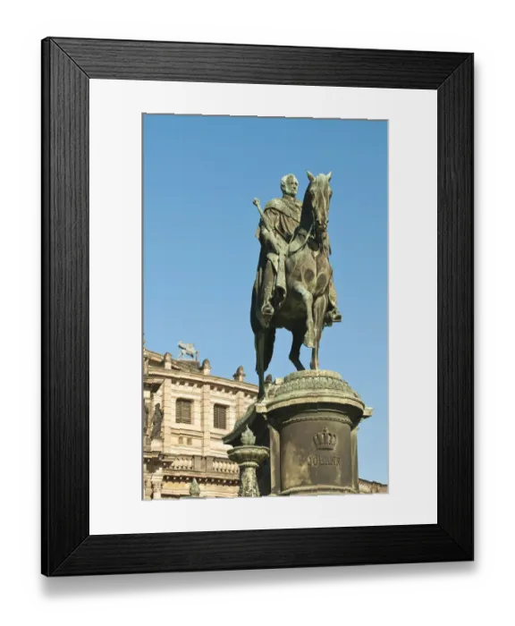Framed Print : King John Statue in theatre square at the Semperoper (opera house), Dresden, Germany Framed Print : King John Statue in theatre square at the Semperoper (opera house), Dresden, Germany