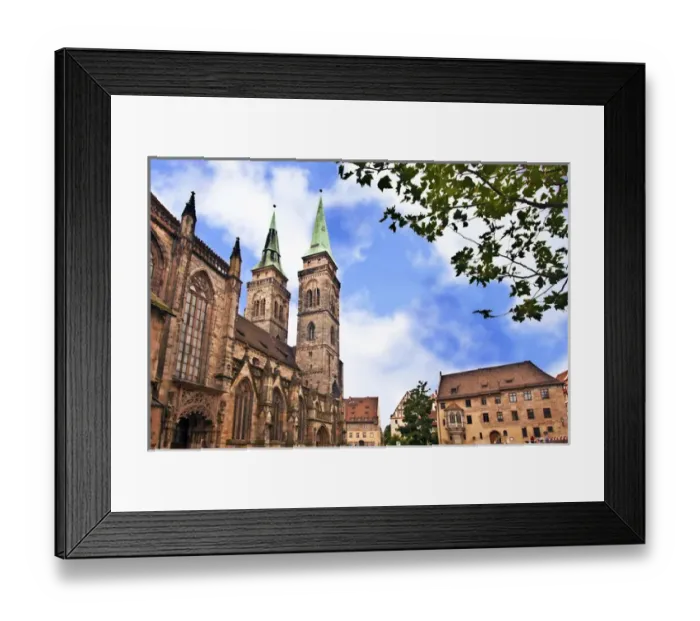 Framed Print : Nuremberg, Germany, Church towers of Sebalduskirche, St. Sebald church Framed Print : Nuremberg, Germany, Church towers of Sebalduskirche, St. Sebald church