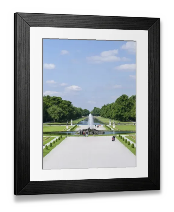 Framed Print : Nymphenburg Palace and Park in Munich. Nymphenburg Palace, with its Park, gardens