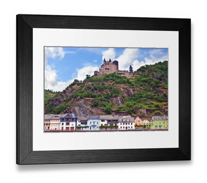 Framed Print : Germany, Sankt Goarshausen, Sankt Goarshausen Castle on the Rhine River, Katz castle Framed Print : Germany, Sankt Goarshausen, Sankt Goarshausen Castle on the Rhine River, Katz castle