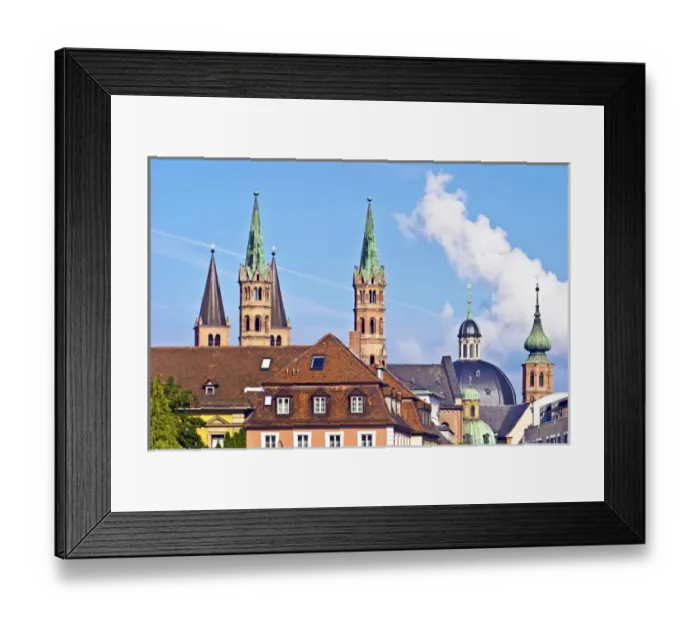 Framed Print : Wurzburg, Bavaria, Germany skyline view of the city of Wurzburg with its cathedral Framed Print : Wurzburg, Bavaria, Germany skyline view of the city of Wurzburg with its cathedral