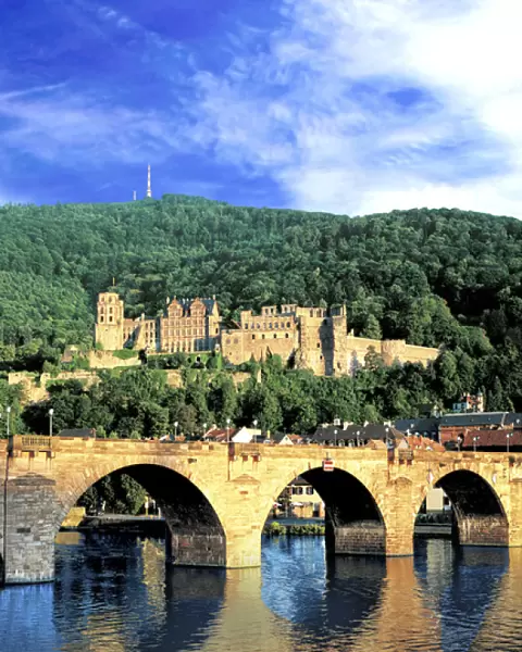 Heidelberg, Germany, Heidelberg Castle, Heidelberger Schloss, sits above the city of Heidelberg
