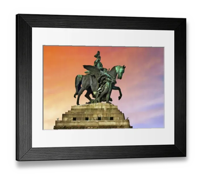 Framed Print : Koblenz, Germany, The Monument at the German Corner, Deutsches Eck, Where the Rhine