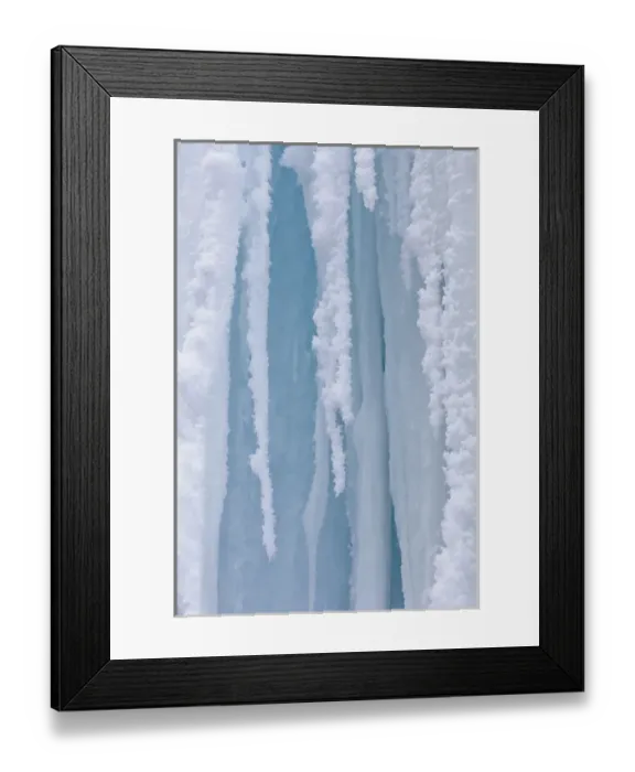 Framed Print : The frozen Schleierfaelle (veil falls) in Upper Bavaria tumbling into river Ammer