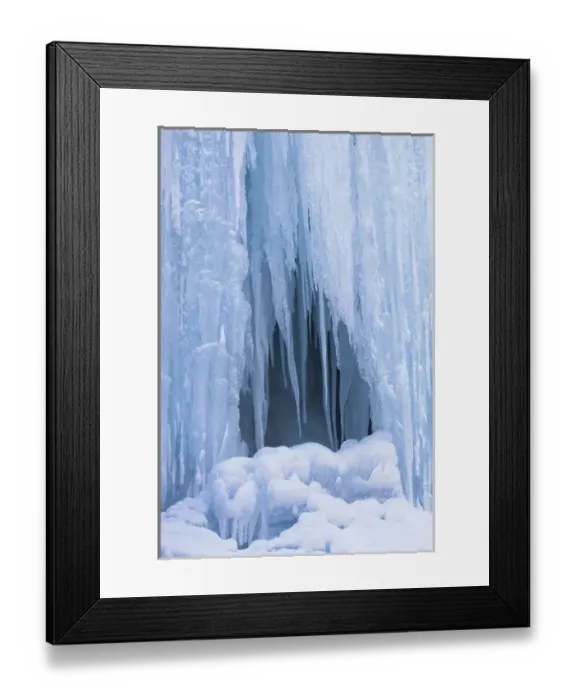 Framed Print : The frozen Schleierfaelle (veil falls) in Upper Bavaria tumbling into river Ammer