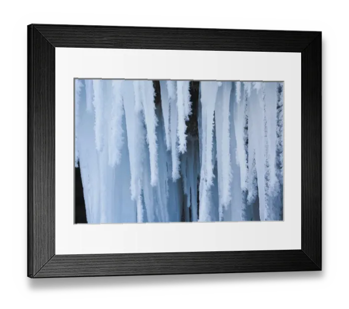 Framed Print : The frozen Schleierfaelle (veil falls) in Upper Bavaria tumbling into river Ammer