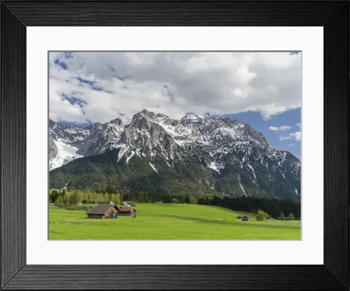 Framed Print : The Karwendel Mountain Range near Mittenwald during spring