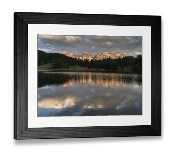 Framed Print : The Karwendel Mountain Range near Mittenwald during spring, lake Wagenbruch (also called Geroldsee) Framed Print : The Karwendel Mountain Range near Mittenwald during spring, lake Wagenbruch (also called Geroldsee)