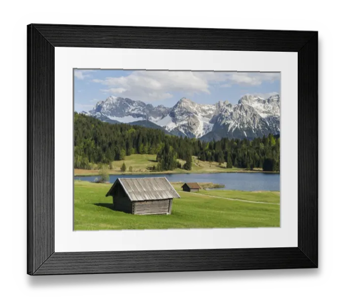 Framed Print : The Karwendel Mountain Range near Mittenwald during spring, lake Wagenbruch (also called Geroldsee) Framed Print : The Karwendel Mountain Range near Mittenwald during spring, lake Wagenbruch (also called Geroldsee)