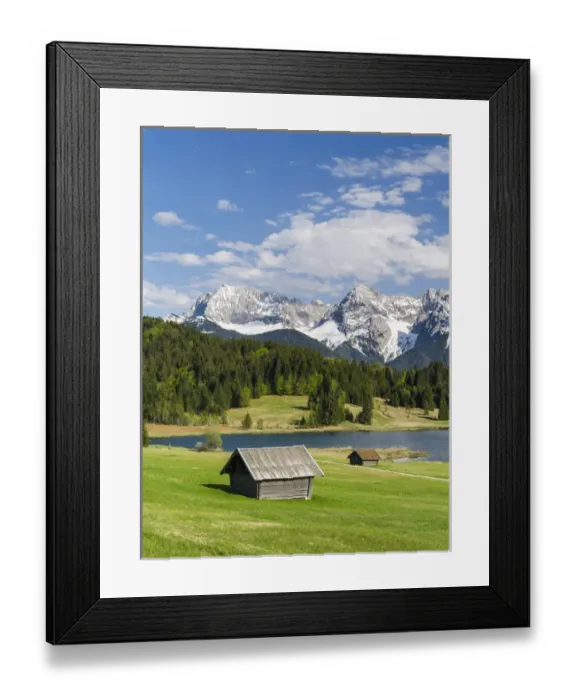 Framed Print : The Karwendel Mountain Range near Mittenwald during spring, lake Wagenbruch (also called Geroldsee) Framed Print : The Karwendel Mountain Range near Mittenwald during spring, lake Wagenbruch (also called Geroldsee)