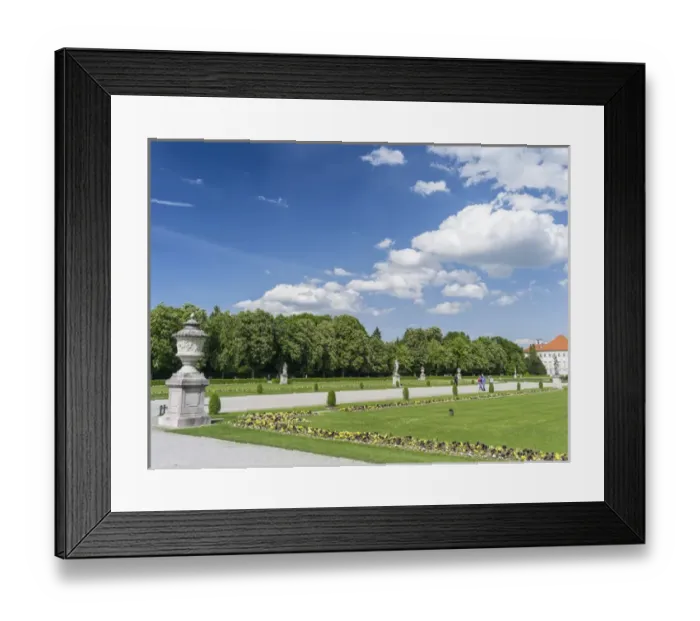 Framed Print : Nymphenburg Palace and Park in Munich. Nymphenburg Palace, with its Park, gardens Framed Print : Nymphenburg Palace and Park in Munich. Nymphenburg Palace, with its Park, gardens