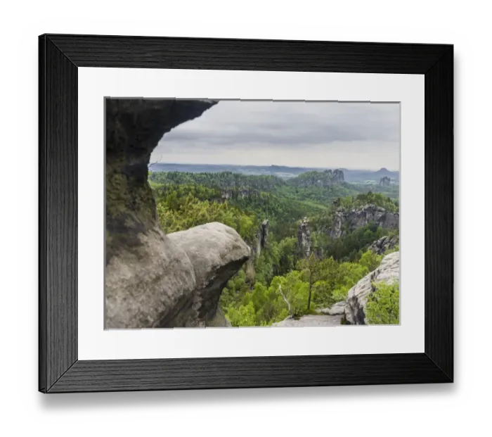 Framed Print : Elbe Sandstone Mountains (Elbsandsteingebirge) in the Saxon Switzerland NP (Saechsische