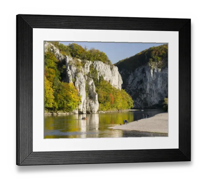 Framed Print : Weltenburger Enge, the Danube Gorge near Kehlheim in Bavaria during fall. Europe Framed Print : Weltenburger Enge, the Danube Gorge near Kehlheim in Bavaria during fall. Europe