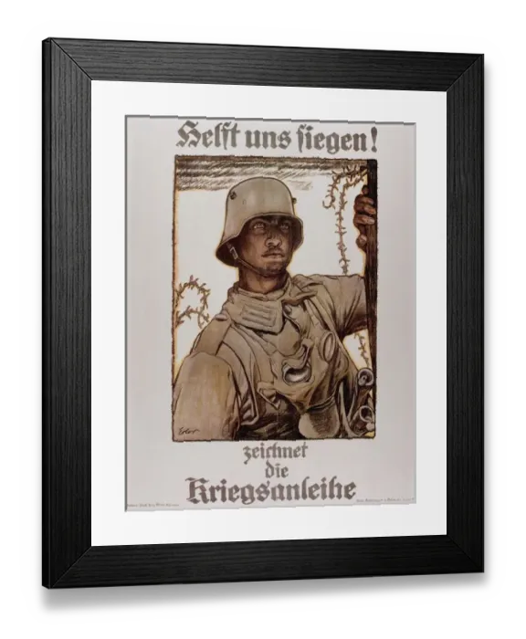 Framed Print : WORLD WAR I (1914-1918). Poster Help us win by Fritz ERLER (1868-1940) Framed Print : WORLD WAR I (1914-1918). Poster Help us win by Fritz ERLER (1868-1940)