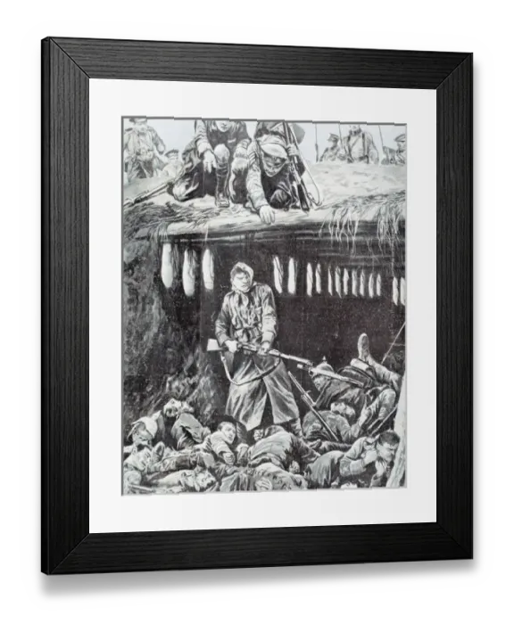Framed Print : WORLD WAR I (1914-1918). Trench taken by the allies to the Germans in Flanders lines. 1915