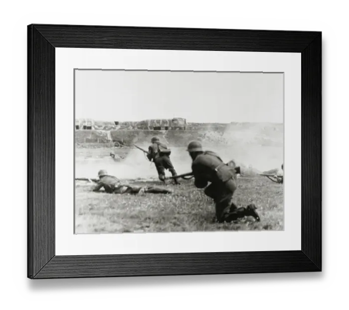 Framed Print : WORLD WAR II. German army tactical exercises