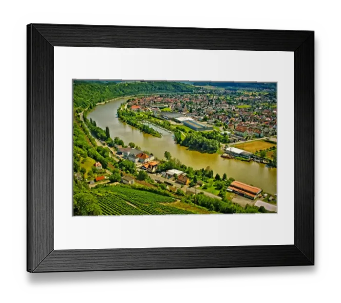Framed Print : Germany, Bad Wimpfen. Aerial view of town and Neckar River Framed Print : Germany, Bad Wimpfen. Aerial view of town and Neckar River