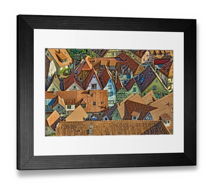 Framed Print : Bad Wimpfen, Germany. Colorful tile roofs of old town Framed Print : Bad Wimpfen, Germany. Colorful tile roofs of old town