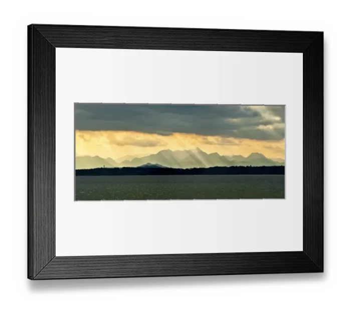 Framed Print : Chiemsee, Germany, sunrays through clouds Framed Print : Chiemsee, Germany, sunrays through clouds