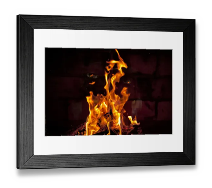 Framed Print : eyes In the flames