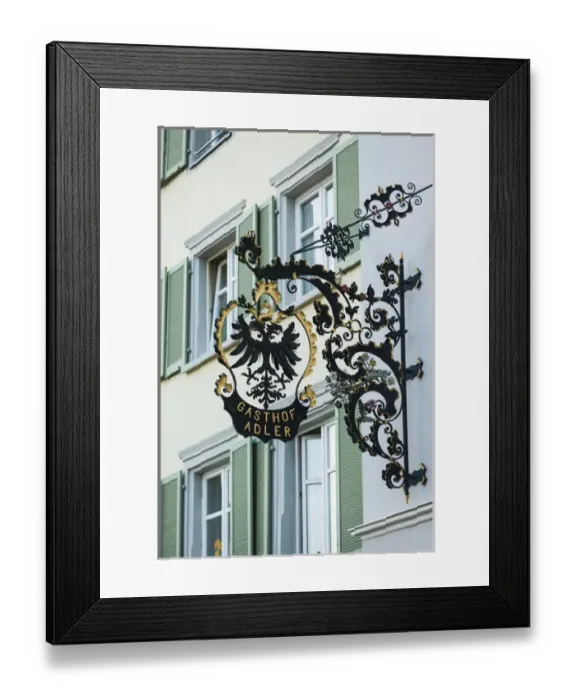 Framed Print : Germany, Baden-Wurttemburg, Black Forest, Bad Sackingen, Munsterplatz square, sign Framed Print : Germany, Baden-Wurttemburg, Black Forest, Bad Sackingen, Munsterplatz square, sign