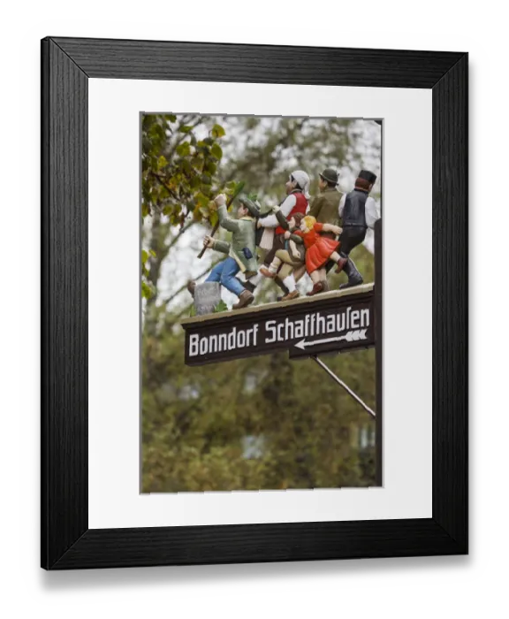 Framed Print : Germany, Baden-Wurttemburg, Black Forest, Lenzkirch, traditional carved wooden road signs Framed Print : Germany, Baden-Wurttemburg, Black Forest, Lenzkirch, traditional carved wooden road signs