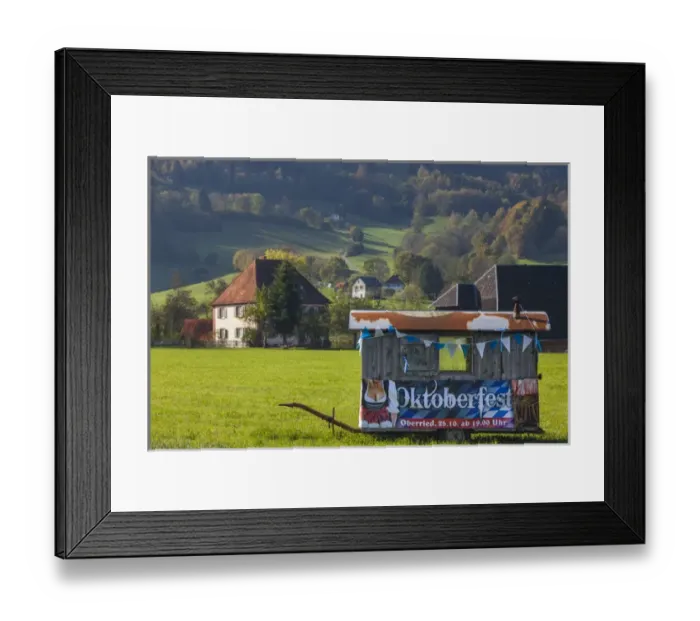 Framed Print : Germany, Baden-Wurttemburg, Black Forest, Oberried, valley view with Oktoberfest Framed Print : Germany, Baden-Wurttemburg, Black Forest, Oberried, valley view with Oktoberfest