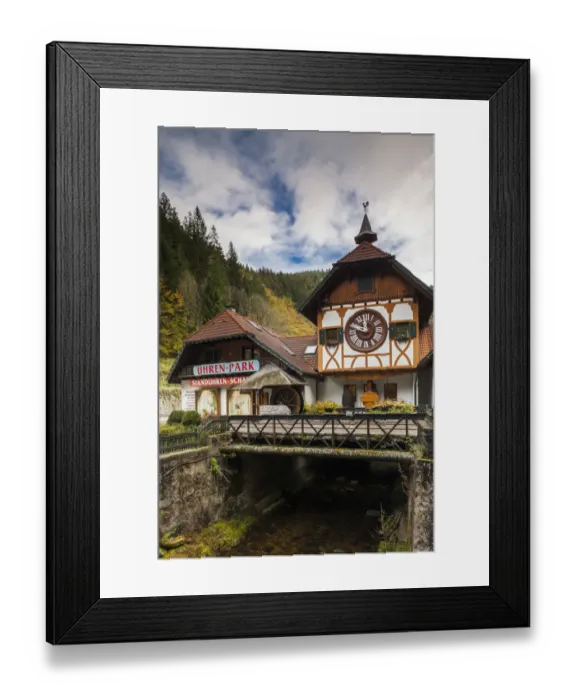 Framed Print : Germany, Baden-Wurttemburg, Black Forest, Triberg, Eble Uhren Park with world s Framed Print : Germany, Baden-Wurttemburg, Black Forest, Triberg, Eble Uhren Park with world s