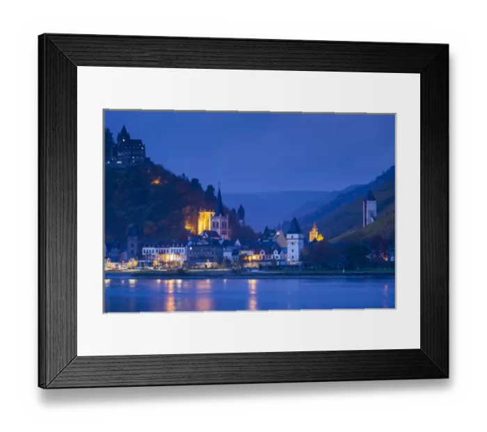 Framed Print : Germany, Rheinland-Pfalz, Bacharach, town view, dawn Framed Print : Germany, Rheinland-Pfalz, Bacharach, town view, dawn
