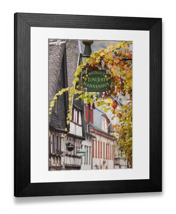Framed Print : Germany, Rheinland-Pfalz, Bacharach, town building detail Framed Print : Germany, Rheinland-Pfalz, Bacharach, town building detail