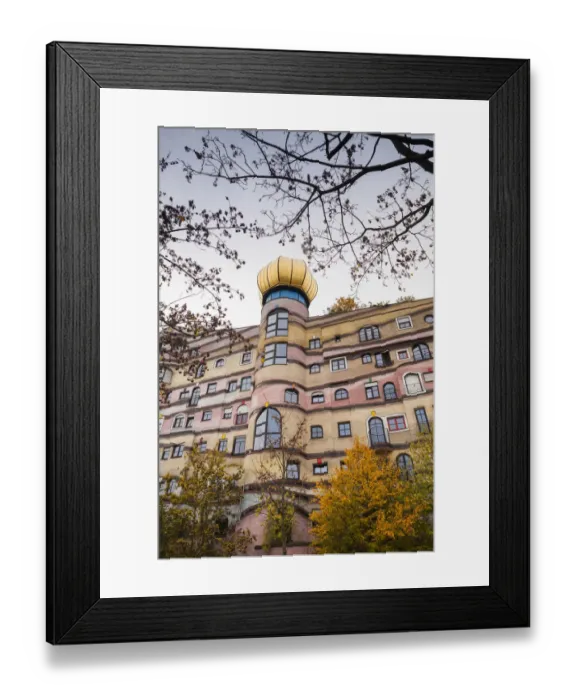 Framed Print : Germany, Hesse, Darmstadt, Waldspirale Residential Complex, designed by Austrian
