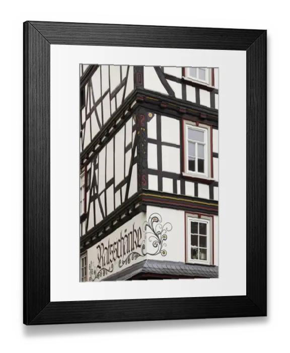 Framed Print : Germany, Hesse, Wetzlar, half-timbered town buildings