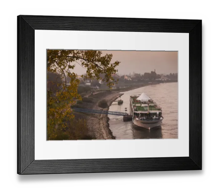 Framed Print : Germany, Rheinland-Pfalz, Speyer, Rhein River cruiseboat, dusk Framed Print : Germany, Rheinland-Pfalz, Speyer, Rhein River cruiseboat, dusk