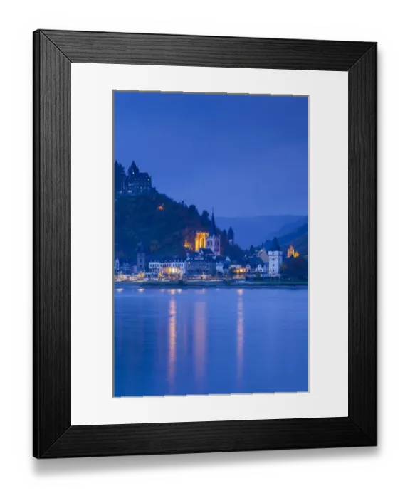 Framed Print : Germany, Rheinland-Pfalz, Bacharach, town view, dawn