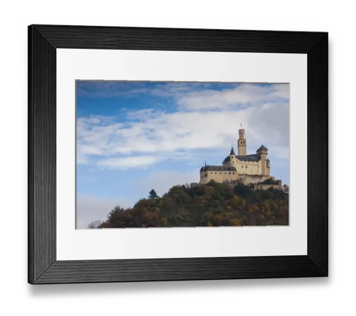 Framed Print : Germany, Rheinland-Pfalz, Braubach, Marksburg castle, 14th century Framed Print : Germany, Rheinland-Pfalz, Braubach, Marksburg castle, 14th century