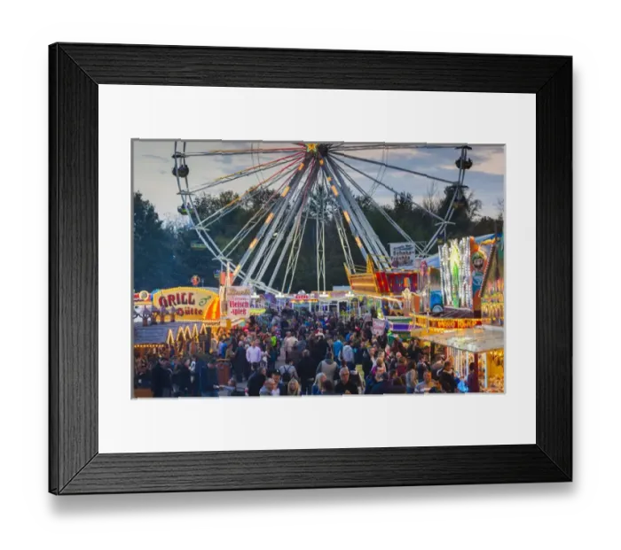 Framed Print : Germany, Rheinland-Pfalz, Speyer, autumn carnival with ferris wheel, dusk Framed Print : Germany, Rheinland-Pfalz, Speyer, autumn carnival with ferris wheel, dusk