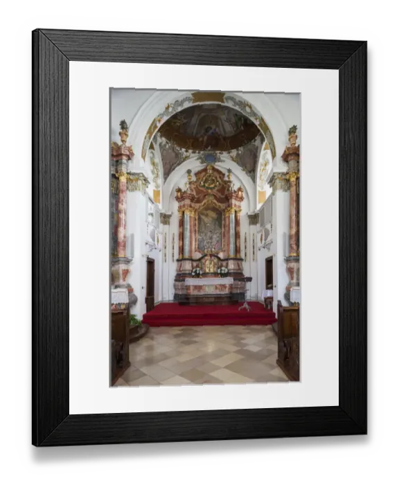 Framed Print : Germany, Bavaria, Fussen, Heilige Geist Spitalkirche church, interior