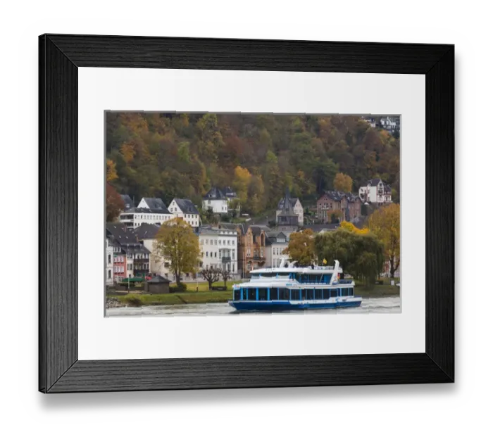 Framed Print : Germany, Rheinland-Pfalz, St. Goar, Rhein River tour boat Framed Print : Germany, Rheinland-Pfalz, St. Goar, Rhein River tour boat