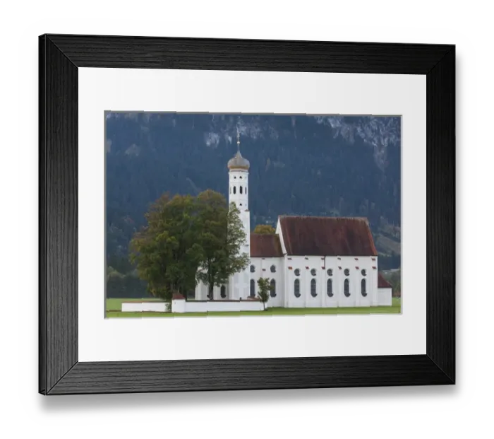 Framed Print : Germany, Bavaria, Hohenschwangau, St. Coloman church, dawn Framed Print : Germany, Bavaria, Hohenschwangau, St. Coloman church, dawn