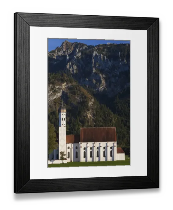 Framed Print : Germany, Bavaria, Hohenschwangau, St. Coloman church, fall