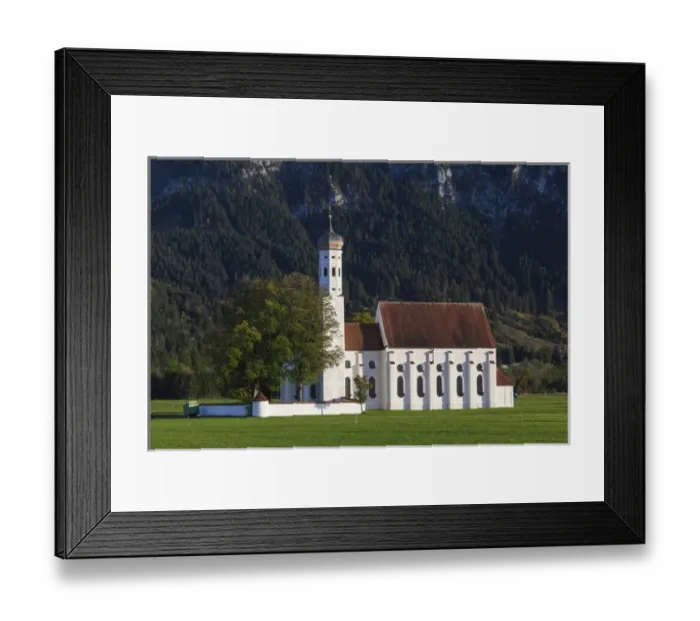 Framed Print : Germany, Bavaria, Hohenschwangau, St. Coloman church, fall Framed Print : Germany, Bavaria, Hohenschwangau, St. Coloman church, fall