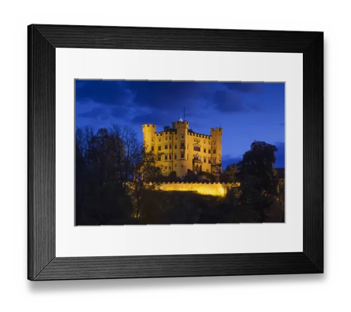 Framed Print : Germany, Bavaria, Hohenschwangau, Schloss Hohenschwangau castle, dawn